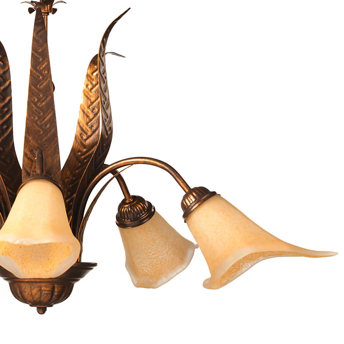 Kronleuchter Alga Bronzefarben max. 22 Watt - Bronzefarben, KONVENTIONELL, Glas/Metall (75/75/100cm)