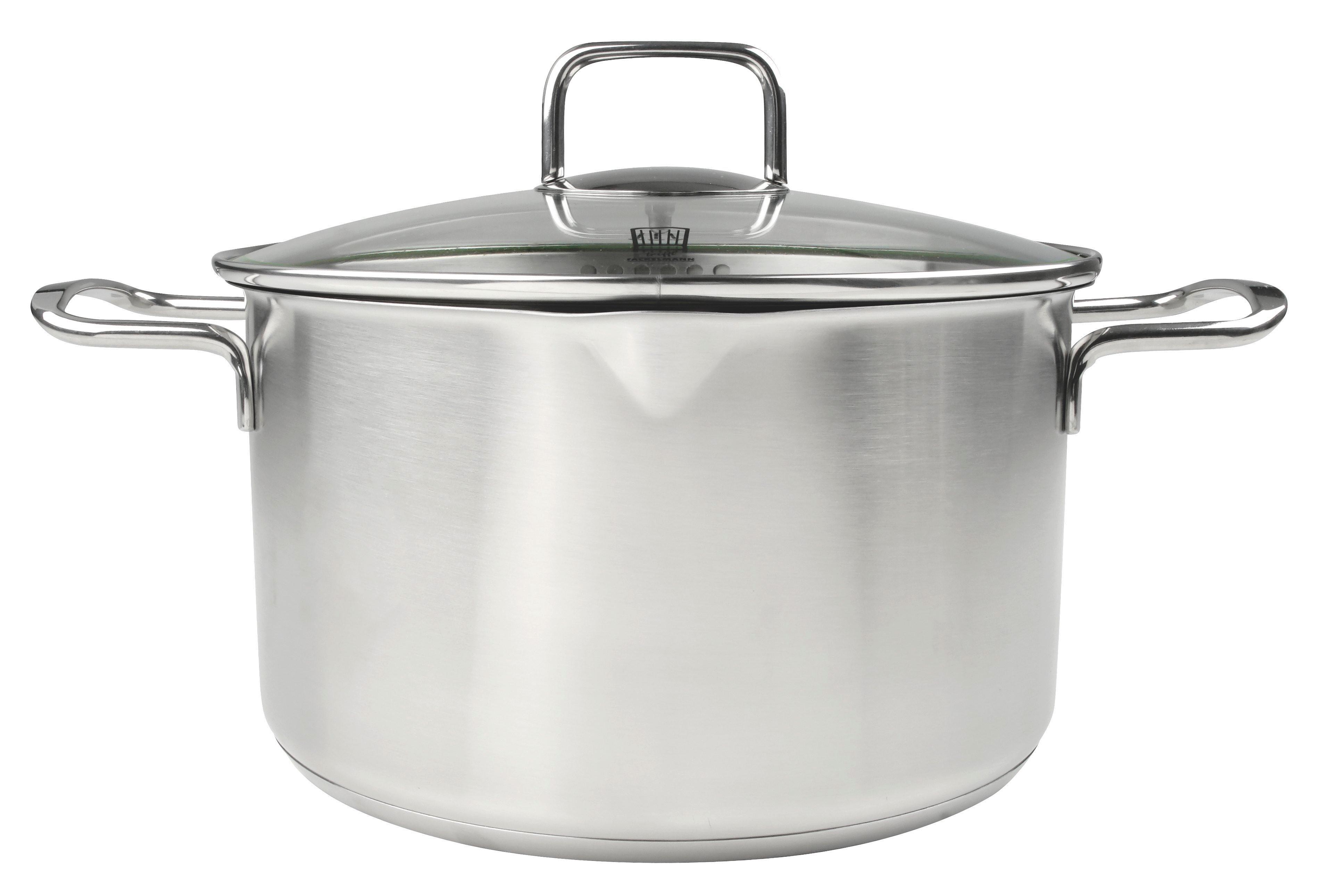 Oală pentru carne Munich 5,5L - culoare inox, Design, sticlă/metal (24cm) - Chefkoch+Fackelmann