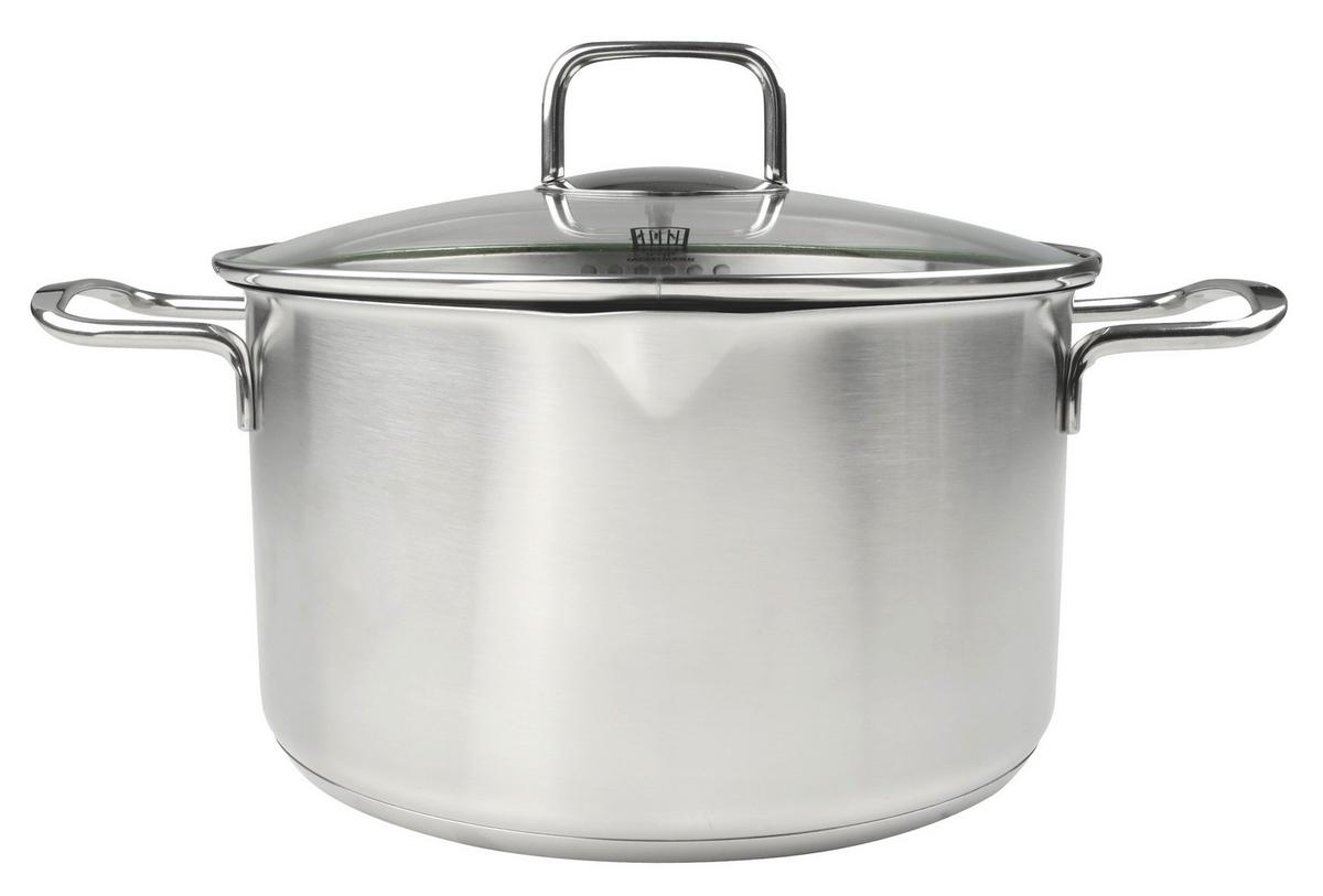 Oală pentru carne Munich 5,5L - culoare inox, Design, sticlă/metal (24cm) - Chefkoch+Fackelmann