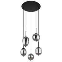 Hängeleuchte Blacky max. 40 Watt - Schwarz, Design, Glas/Metall (57,5/150cm) - Globo