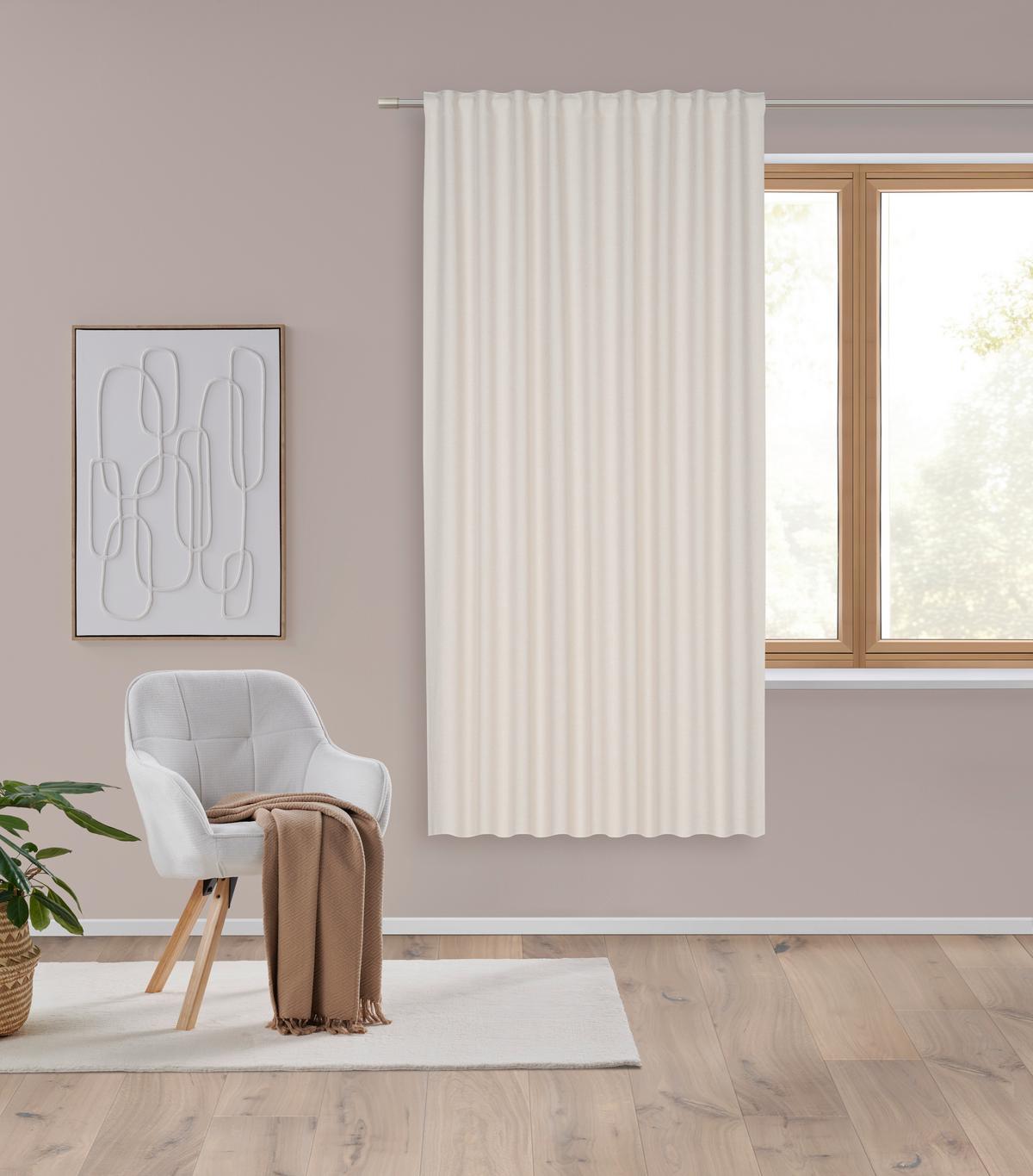 Draperie gata confecționată Ulrich cca. 135/175 cm - nisipiu, Modern, textil (135/175cm) - Modern Living