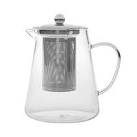 Ceainic Tea Fusion - străveziu/culoare inox, Modern, sticlă/metal (11,5/17cm) - Premium Living