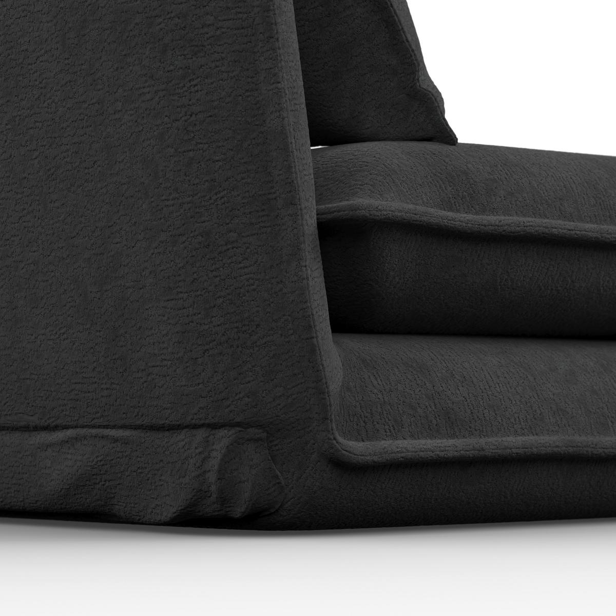 Schlafsofa Macy Bouclé Dunkelgrau - Dunkelgrau, MODERN, Textil/Metall (140/35/63cm) - Bessagi Home