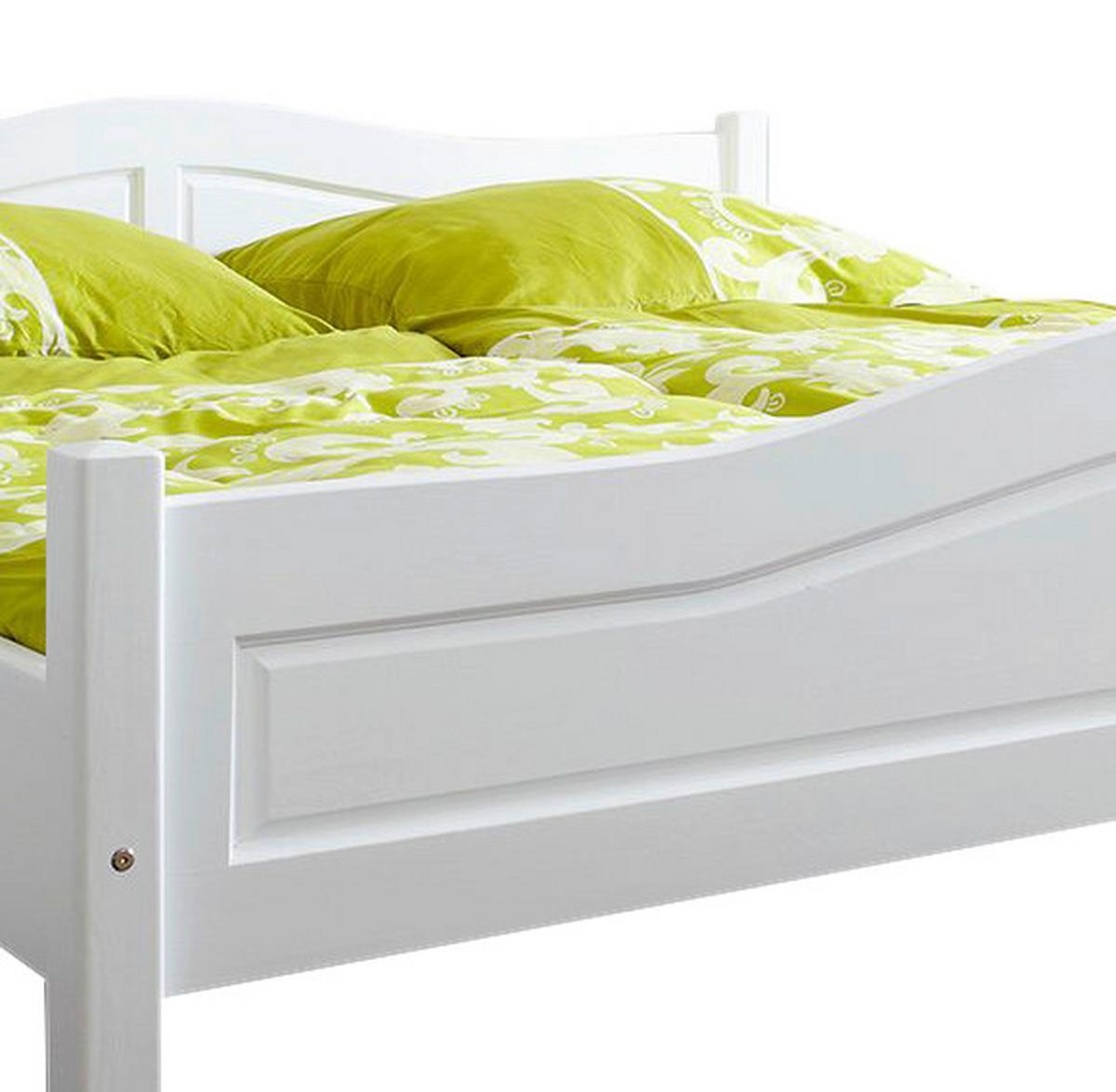 Postelja Rita, 140x200, Bor, Masivno, Bela - bela, Natur, les (140/200cm) - MID.YOU