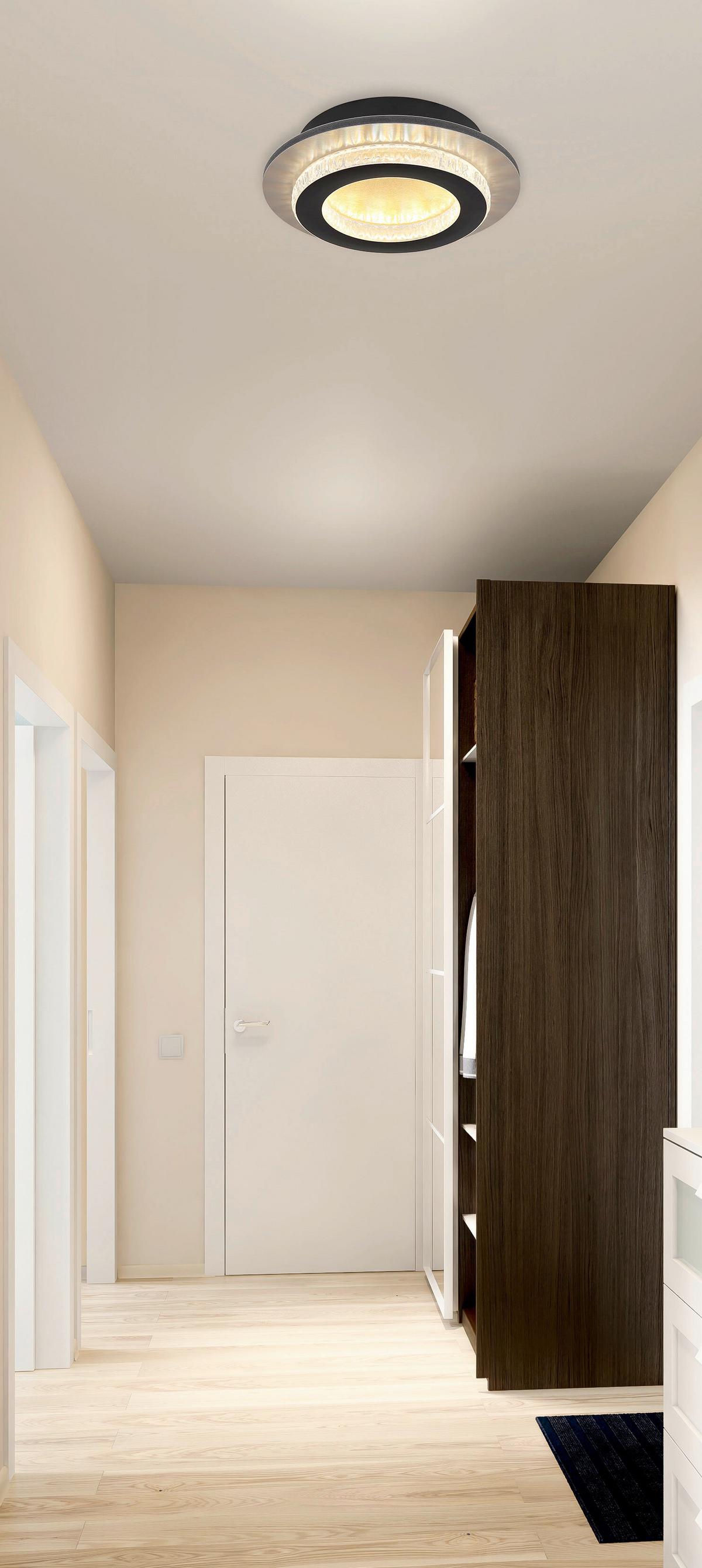 LED-DECKENLEUCHTE 48042-12G  JAYDEN - Klar/Goldfarben, Design, Kunststoff/Metall (20/5,5cm) - Globo