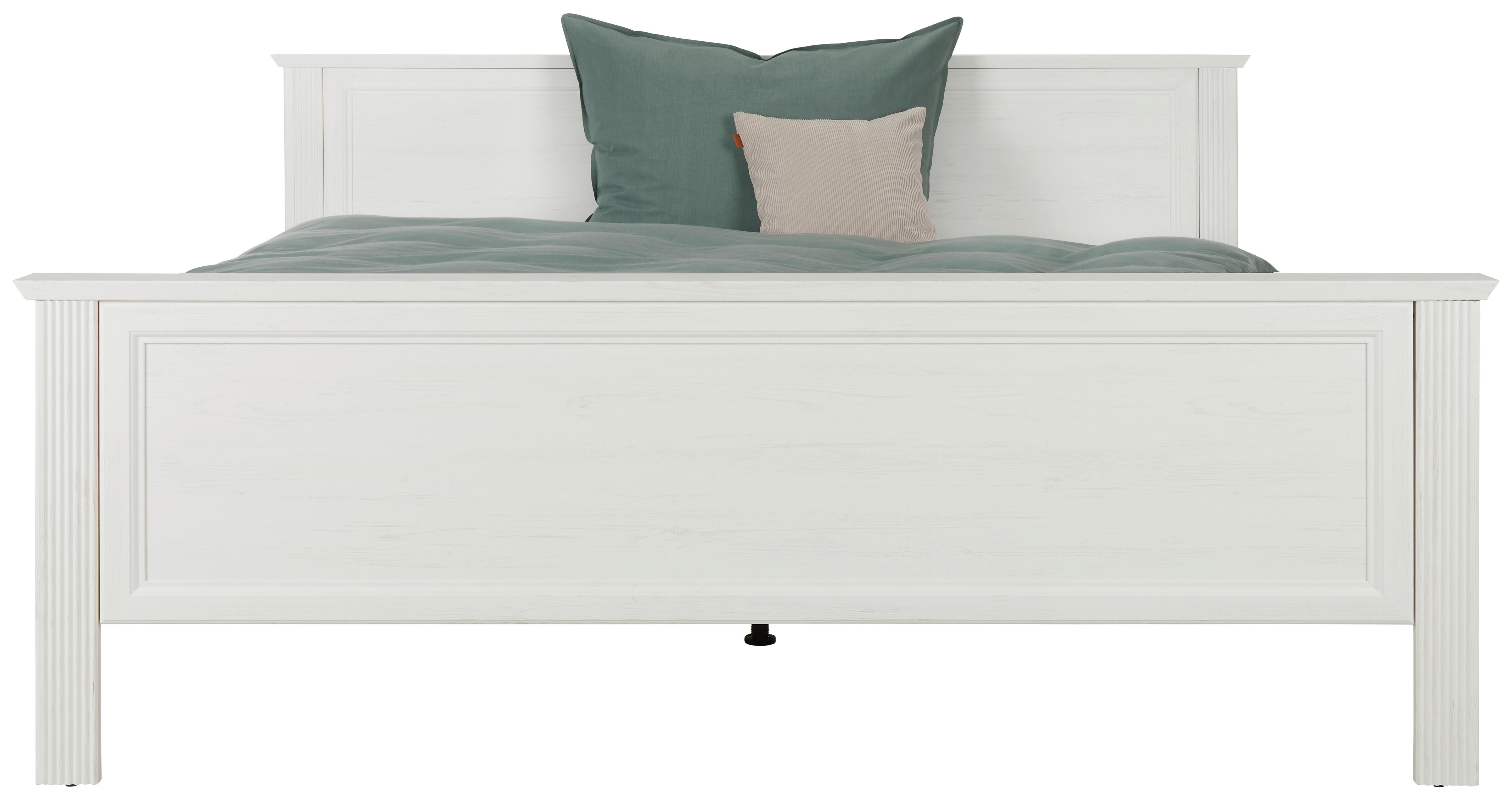 Bett in Weiß ca 180x200cm - Weiß, ROMANTIK / LANDHAUS, Holzwerkstoff (180/200cm) - Zandiara