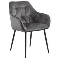 KRZESŁO Z PODŁOKIETNIKAMI BROOKE -TREND- - ciemnoszary/czarny, Trend, metal/tkanina (58/83/55cm) - Livetastic