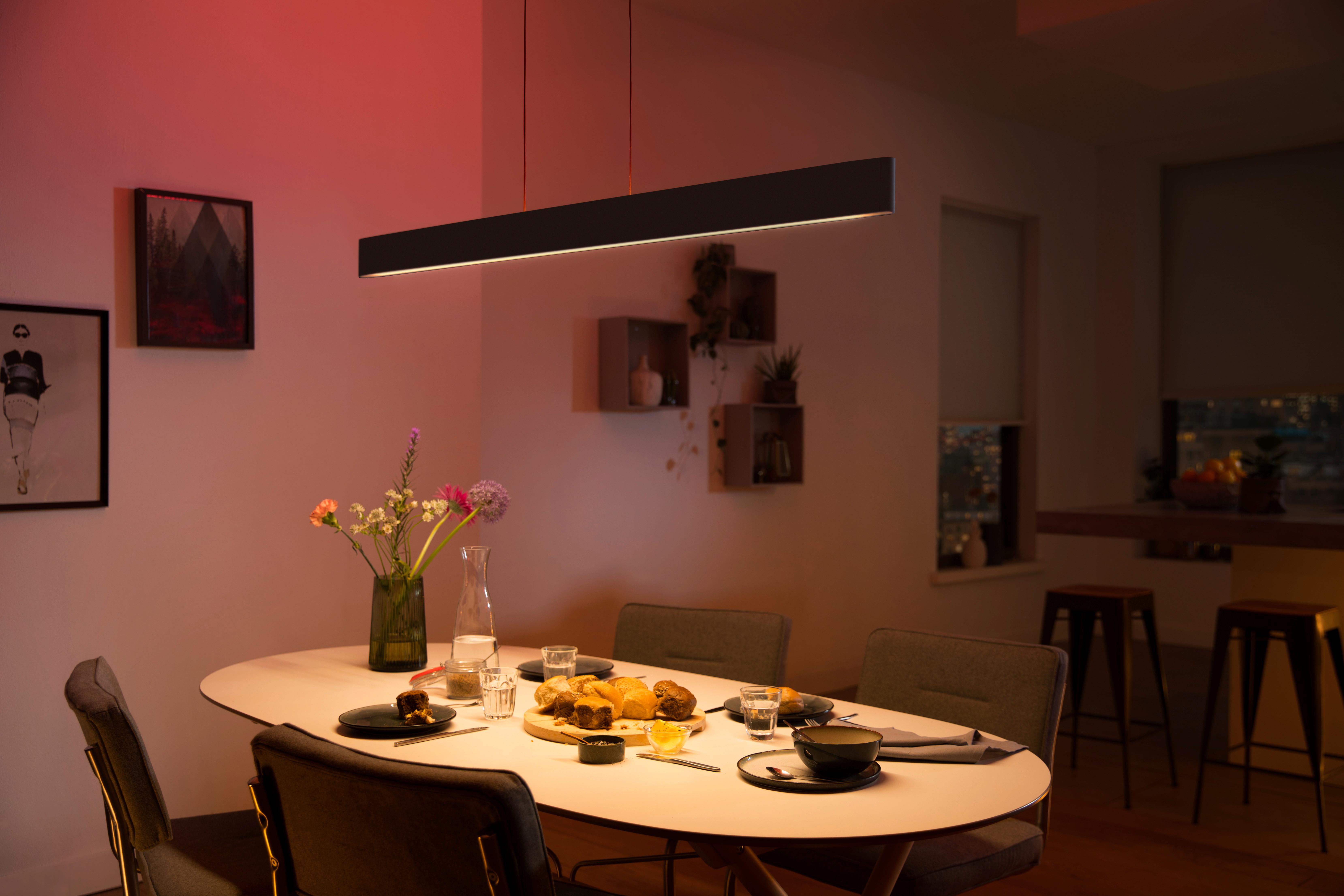 LAMPA WISZĄCA LED ENSIS WHITE & COLOR PHILIPS - czarny, Design, tworzywo sztuczne/metal (9/4/129,8cm) - Philips