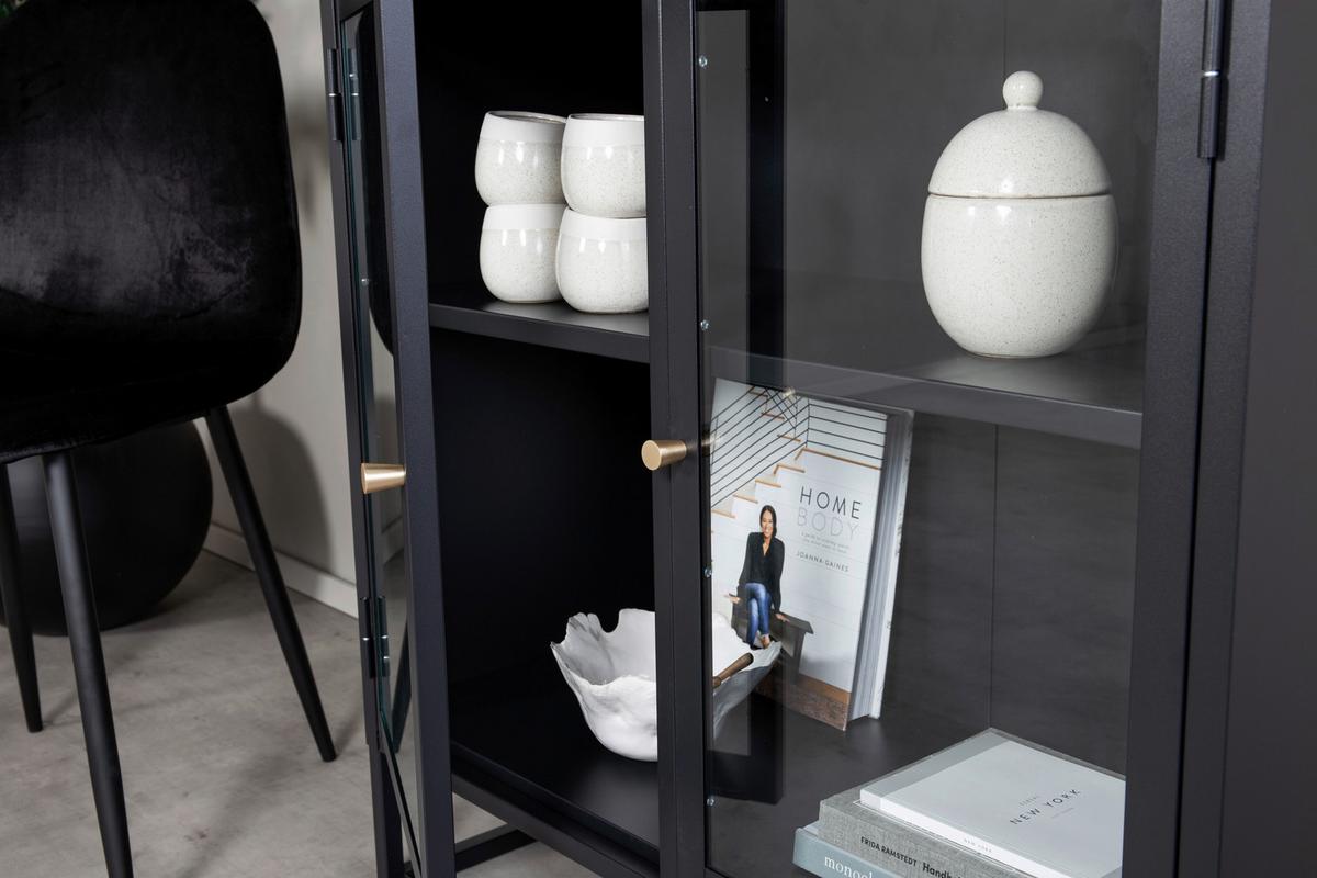 SIDEBOARD BAKAL - Schwarz, Design, Glas/Metall (85/85/40cm) - Livetastic