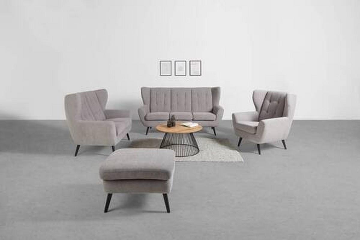 Canapea cu 3 locuri HELSINKI - gri închis/gri, Modern, lemn/textil (193/102/90cm) - Mömax