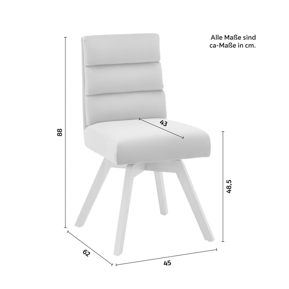 Stol Katrin, Siva, Vrtljiv - siva/barve bukve, Moderno, tekstil/les (45/62/88cm) - Bessagi Home