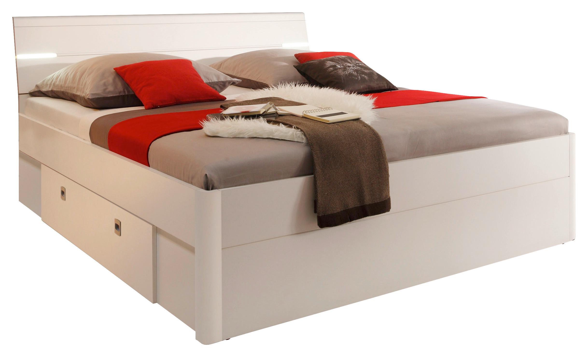 ŁÓŻKO ZE SCHOWKAMI MARS 140X200 - biały, Modern, materiał drewnopochodny (140/200cm) - MID.YOU