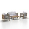 LOUNGEGRUPP EFFIE - ljusgrå, Modern, trä/textil (124/64,5/63,5cm) - Bessagi Garden