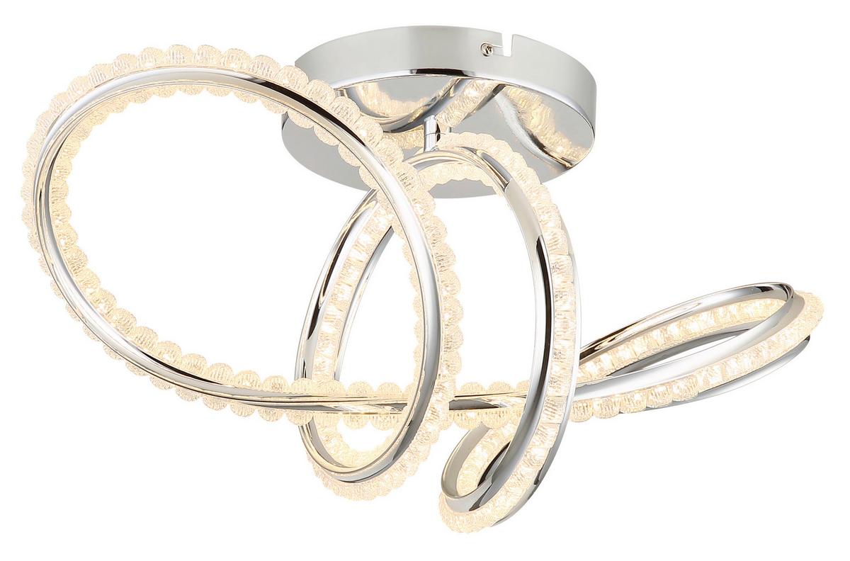 Led-deckenleuchte 67440d Evangeline - Chromfarben/Klar, Design, Kunststoff/Metall (50/25/25cm) - Globo