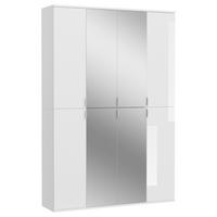 Drehtürenschrank Projekt X - Weiss Hochglanz/Chromfarben, Modern, Glas/Holzwerkstoff (121/193/34cm) - MID.YOU