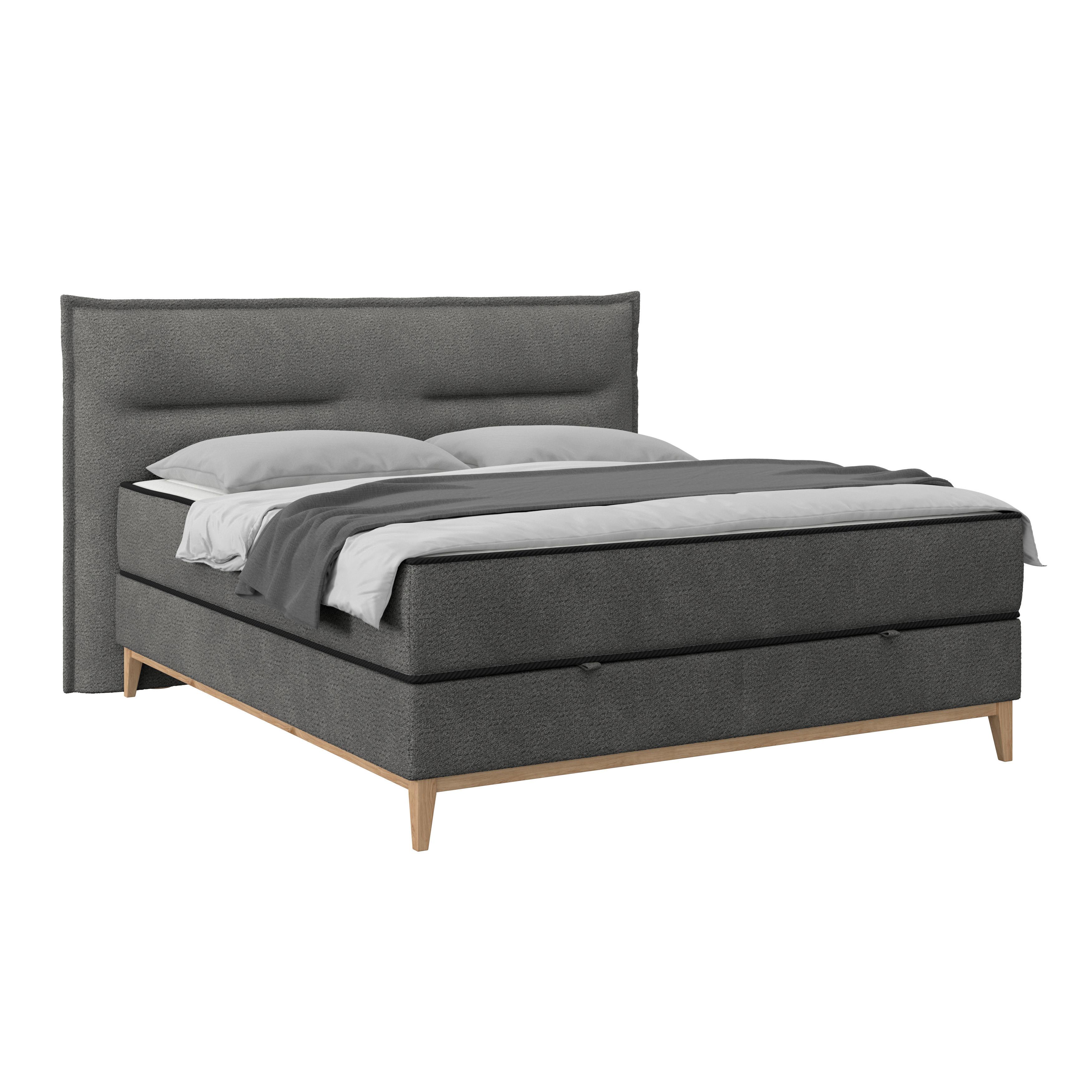 Pat box SMILE - antracit, Konventionell, lemn/metal (160/200cm) - Premium Living