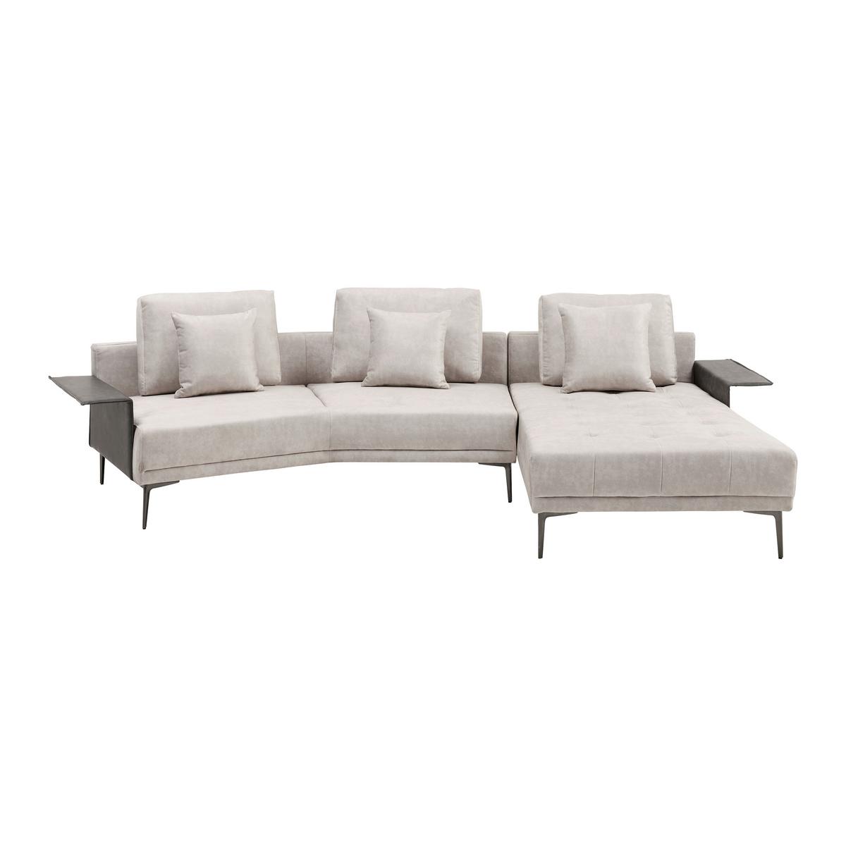 Kutna Garnitura Donna - siva/srebrne boje, Moderno, drvo/metal (345/68/176cm) - Bessagi Home