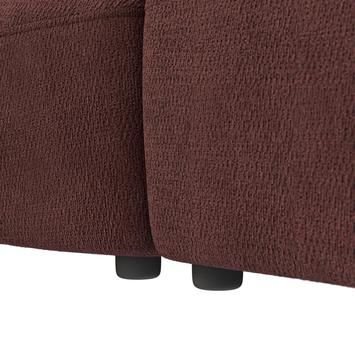 Megasofa Casoria -Studio- - Bordeaux/Schwarz, Modern, Kunststoff/Textil (260/76/115cm) - Mömax
