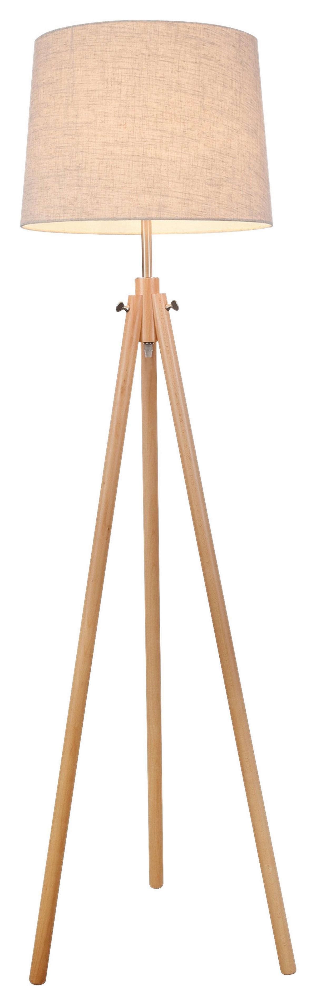 STEHLEUCHTE CALVIN - Ahornfarben/Braun, Basics, Holz/Kunststoff (51/161,5/51cm) - MAYTONI