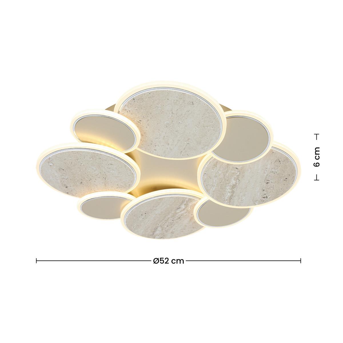 Led Mennyezeti Lámpa Stoni - krómszínű/Pezsgő, Modern, műanyag/fém (52/6cm) - Mömax