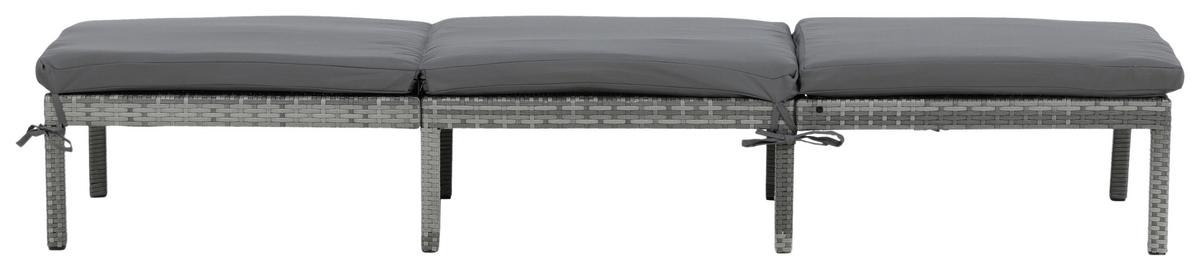 Gartenliege Bilbao ca. 59x84x198 cm Grau - Grau, KONVENTIONELL, Kunststoff/Textil (59/84/198cm) - Gardenson