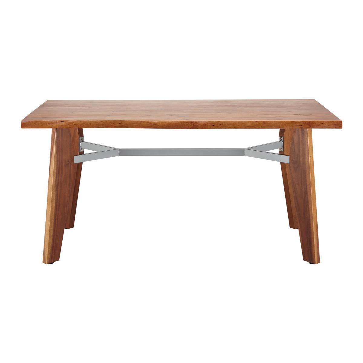 Esstisch Jasper in Holz Akazie massiv hell ca. 160x90 cm - Akaziefarben/Grau, MODERN, Holz/Metall (160/90/75cm) - Bessagi Home