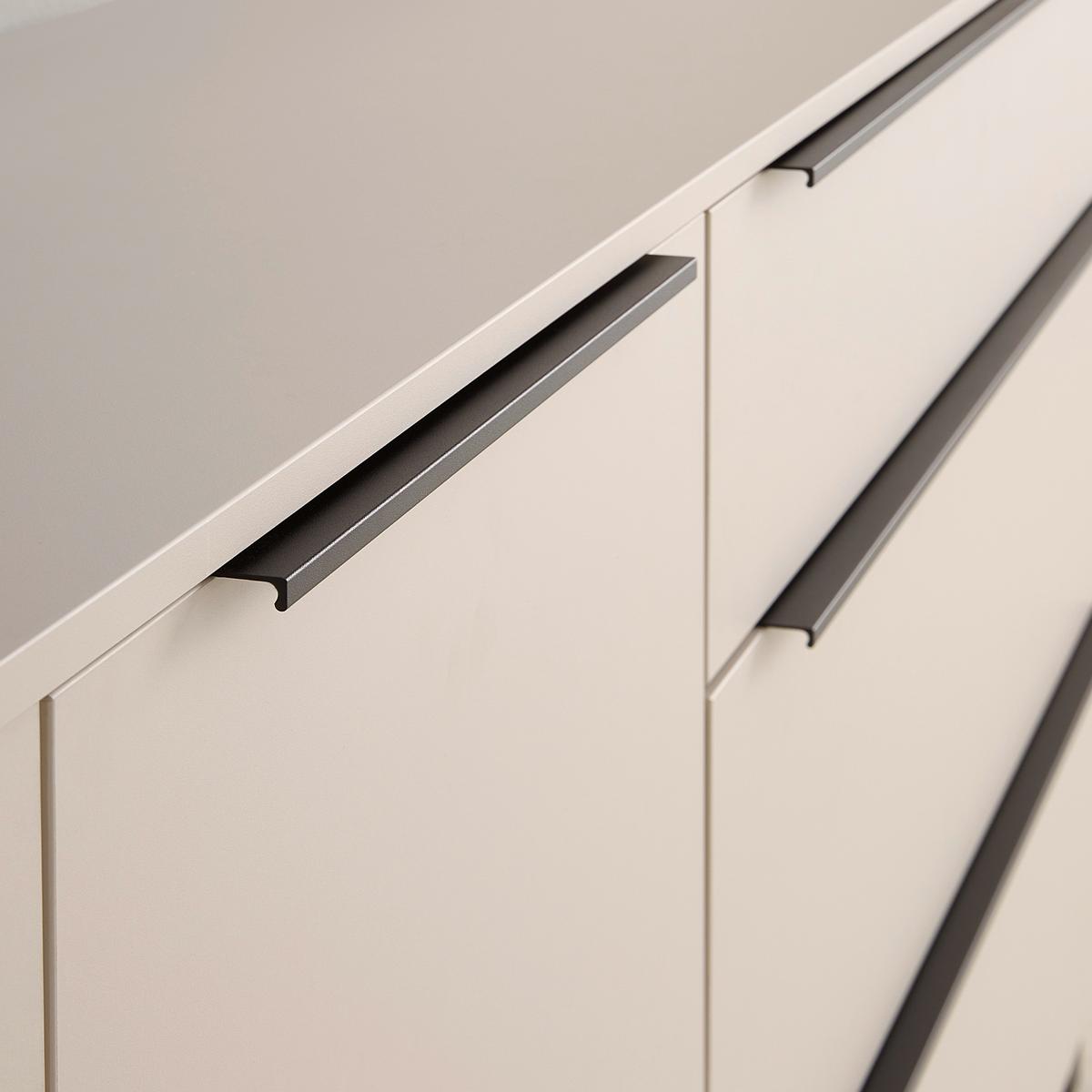 Sideboard GW-Fresno in Kaschmir - Kaschmir/Schwarz, Modern, Holzwerkstoff/Metall (192/89/40cm) - Premium Living