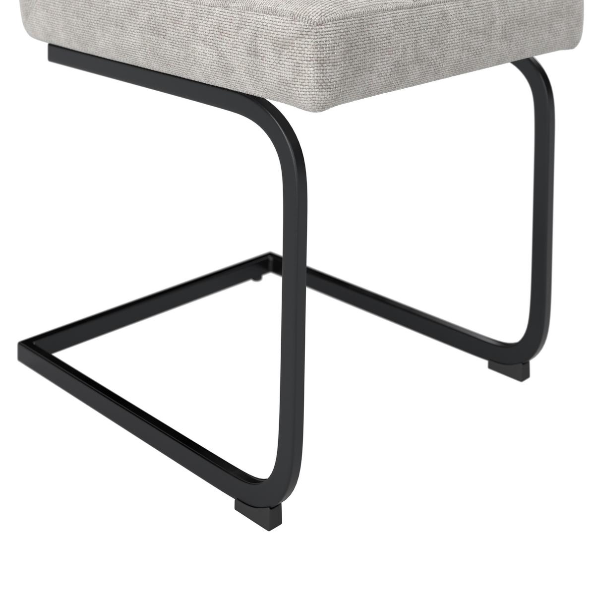 Schwingstuhl Nova Hellgrau Webstoff Gepolstert - Hellgrau/Schwarz, MODERN, Holz/Textil (46/97/62cm) - Bessagi Home