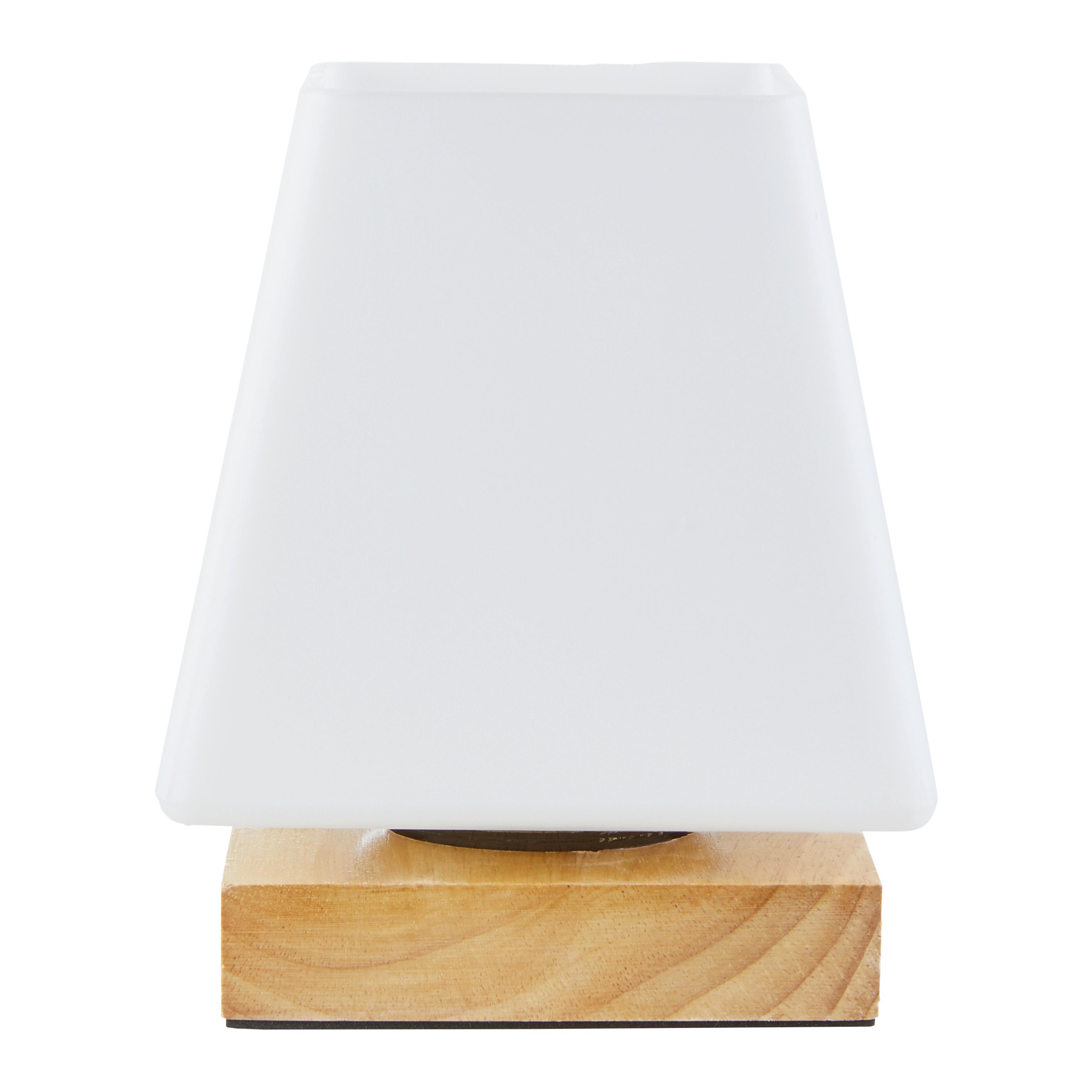 Tischleuchte Holly max. 60 Watt - Naturfarben, MODERN, Glas/Holz (14/14/17,3cm) - Mömax