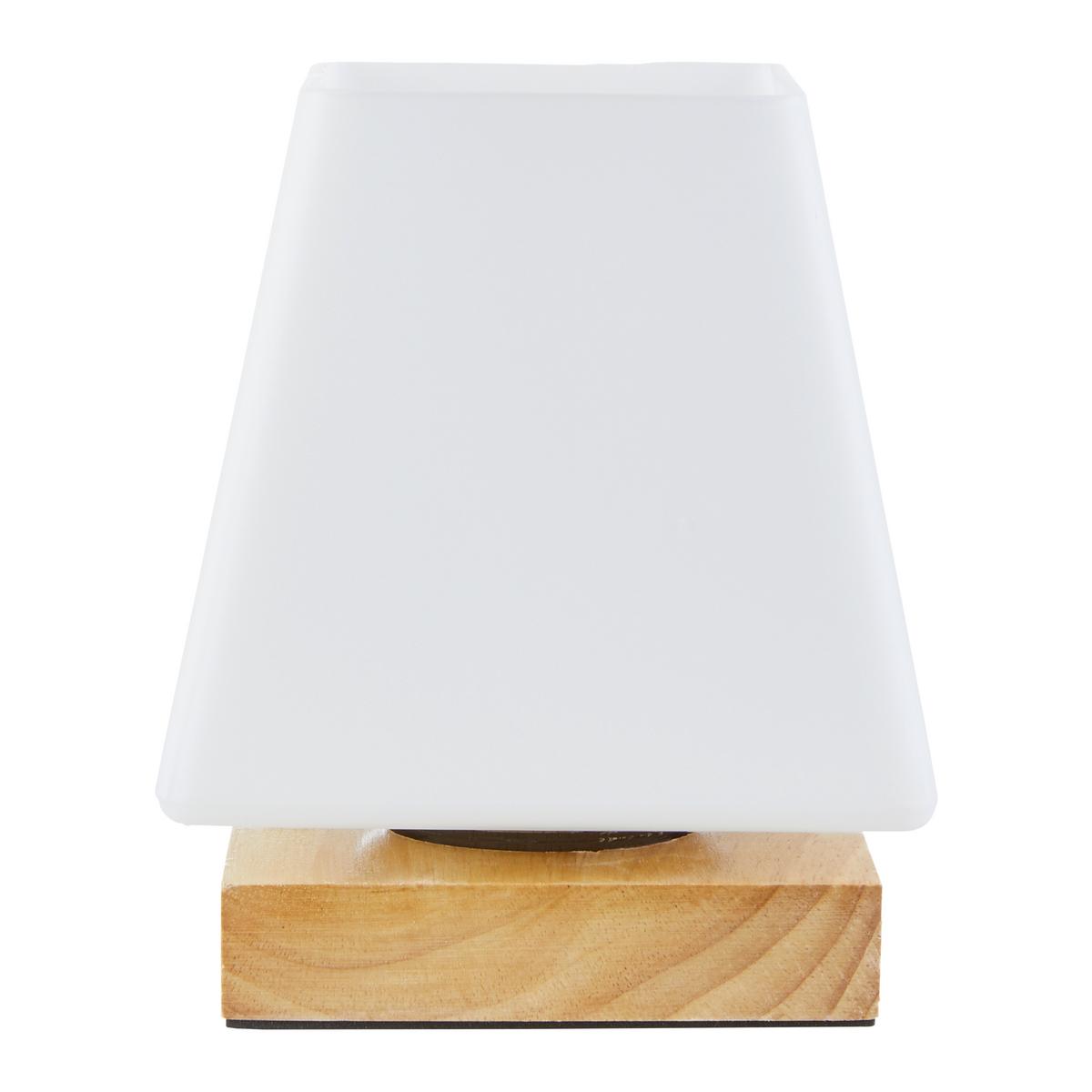 Tischleuchte Holly max. 60 Watt - Naturfarben, MODERN, Glas/Holz (14/14/17,3cm) - Mömax