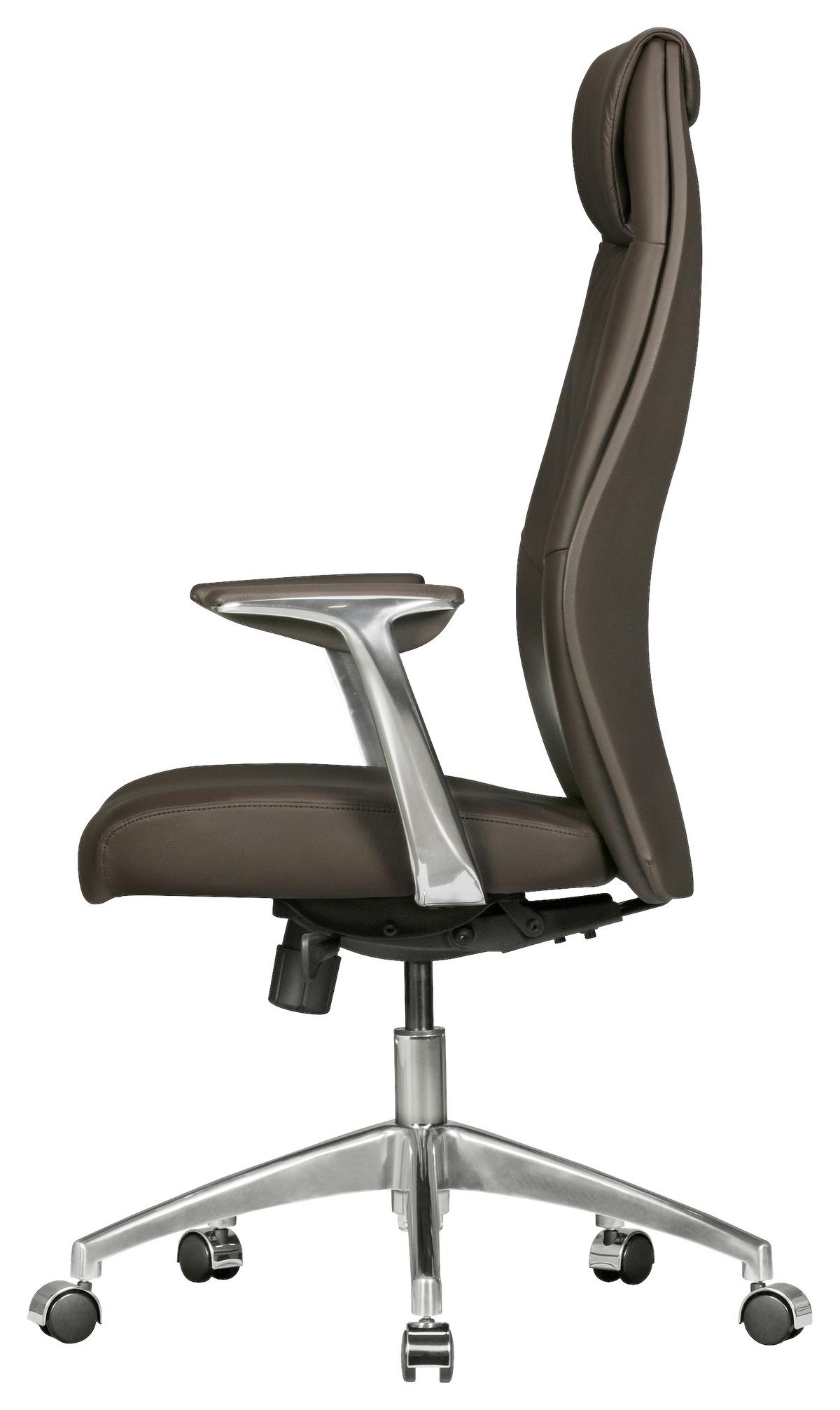 Pisarniški Stol Oxford 1 - srebrne barve/rjava, Moderno, kovina/umetna masa (67/117/58cm) - MID.YOU