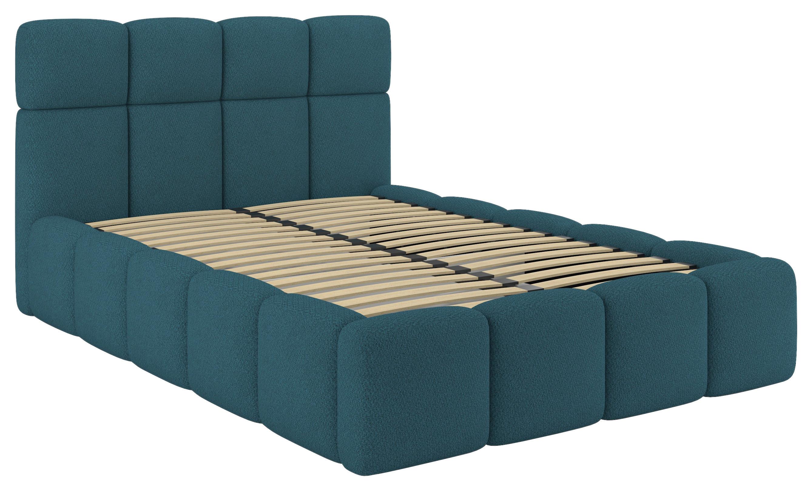 Tapecirani Krevet Cloudy - tirkizna, Trend, drvni materijal/metal (120/200cm) - Modern Living