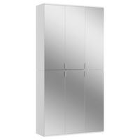 Drehtürenschrank Projekt X - Chromfarben/Weiss, Modern, Glas/Holzwerkstoff (91/193/34cm) - MID.YOU