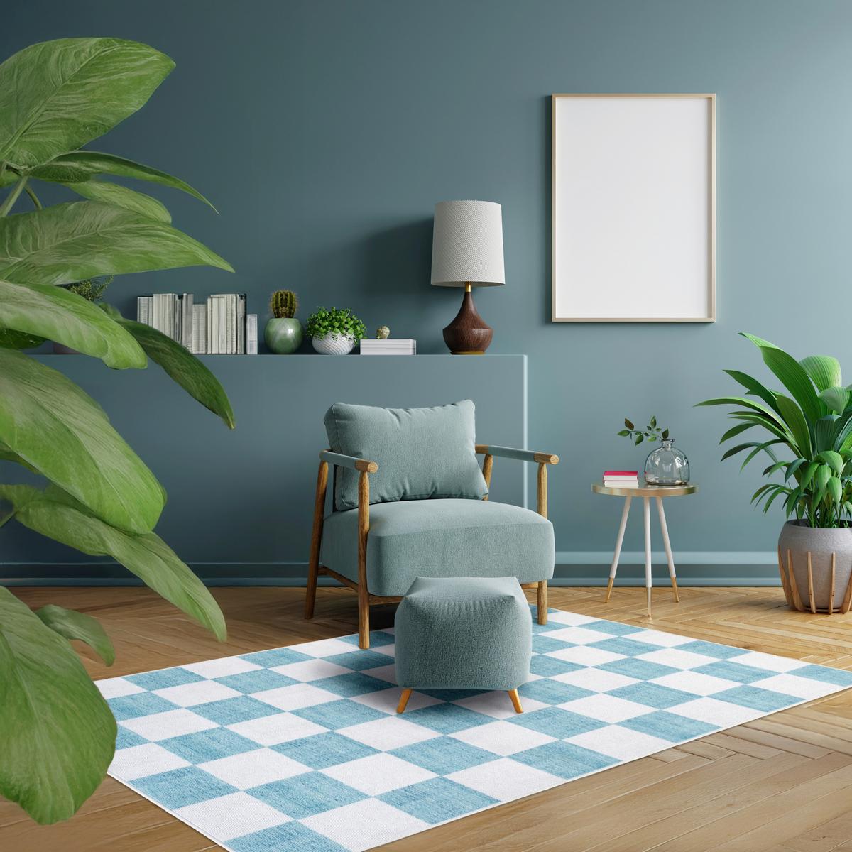 DYWAN TUFTOWANY JACK MESIO-URBAN8164 - miętowy/szarobiały, Design, tkanina (130/190cm) - Lindorug
