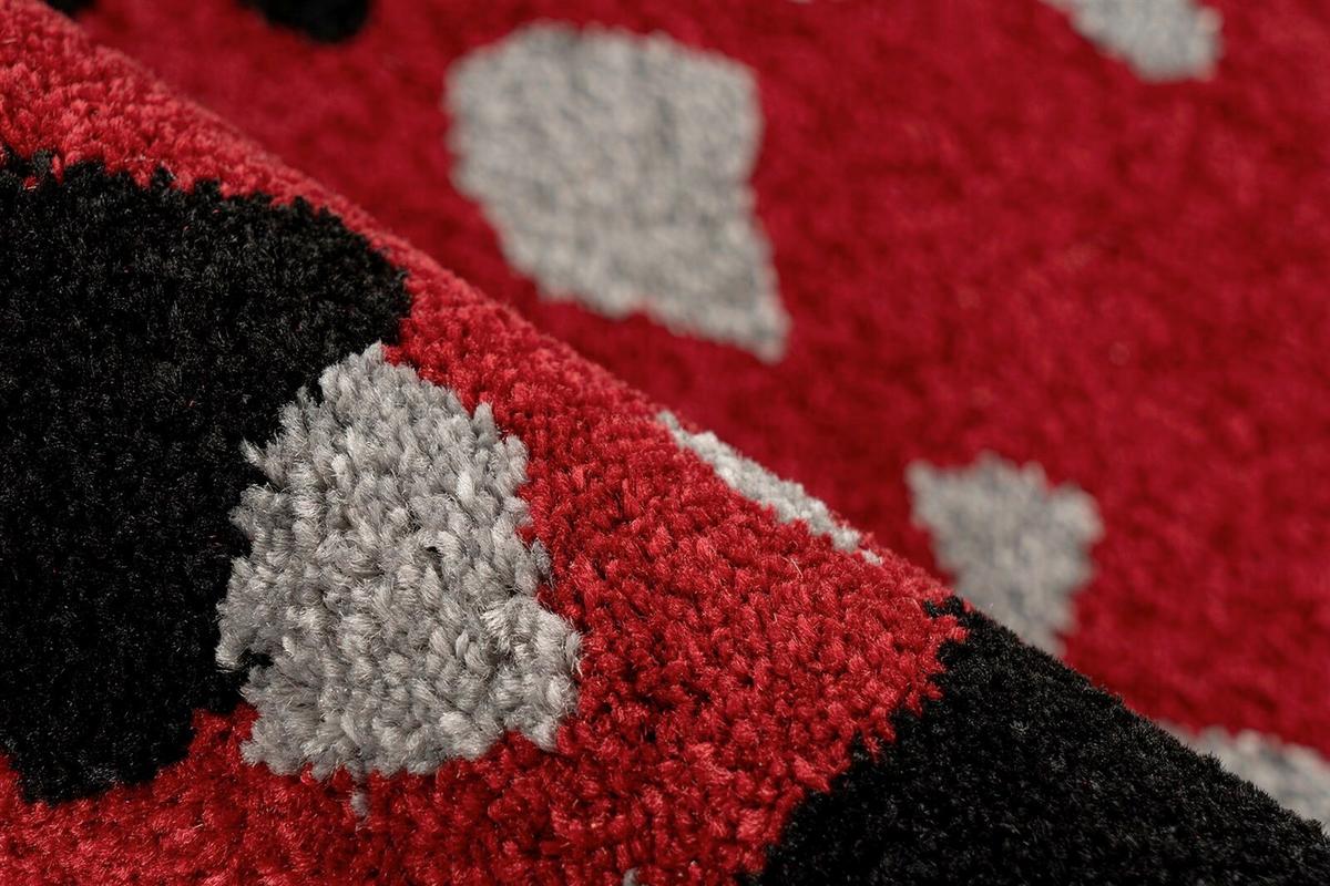 TEPPICH NAILA 300 SCHWARZ / ROT - Rot/Schwarz, Konventionell, Textil (200/290cm) - Kayoom