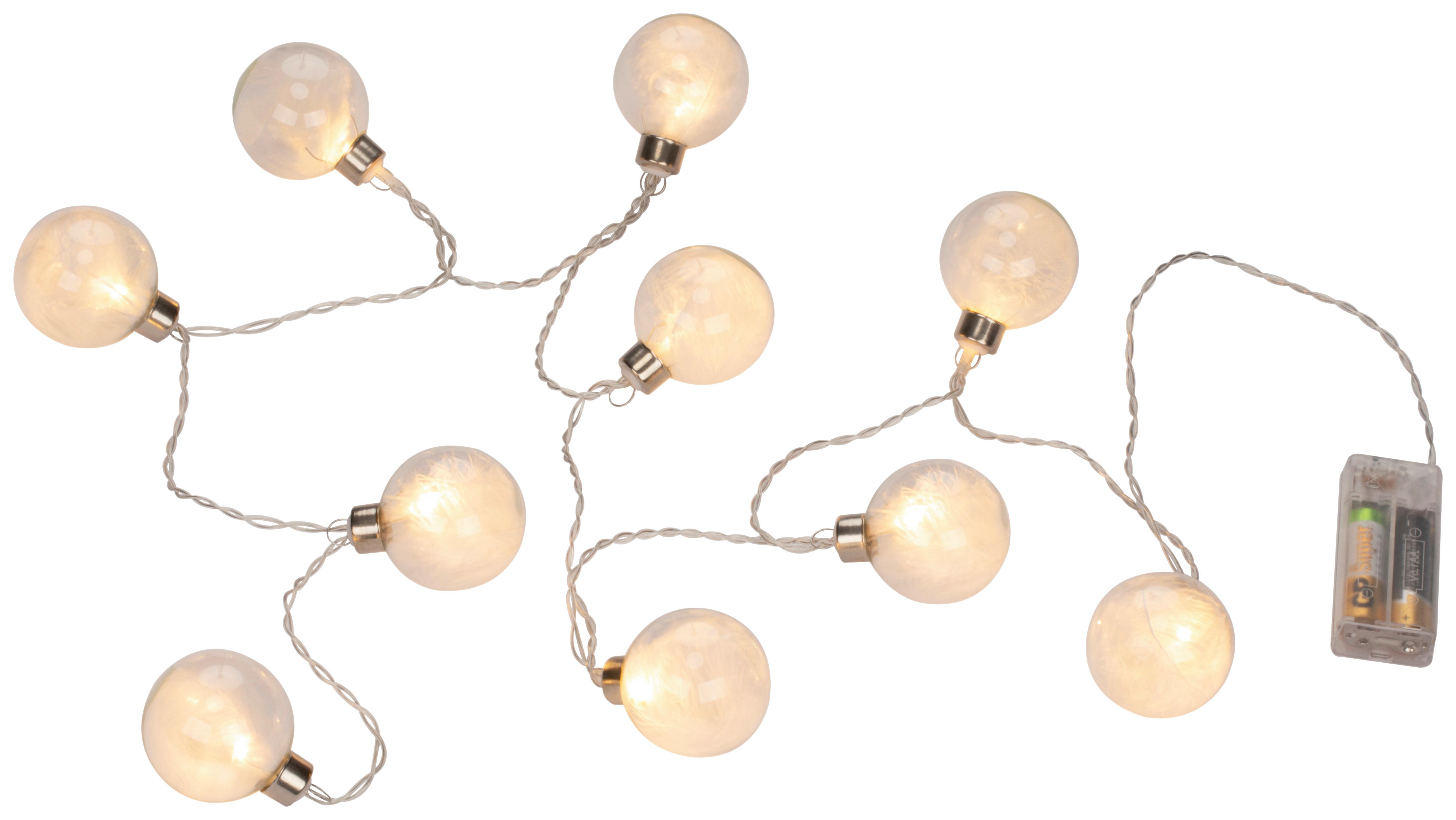Lichterkette Zir in Kupfer max. 0,6 Watt - Klar, Konventionell, Glas/Kunststoff (120cm) - Modern Living