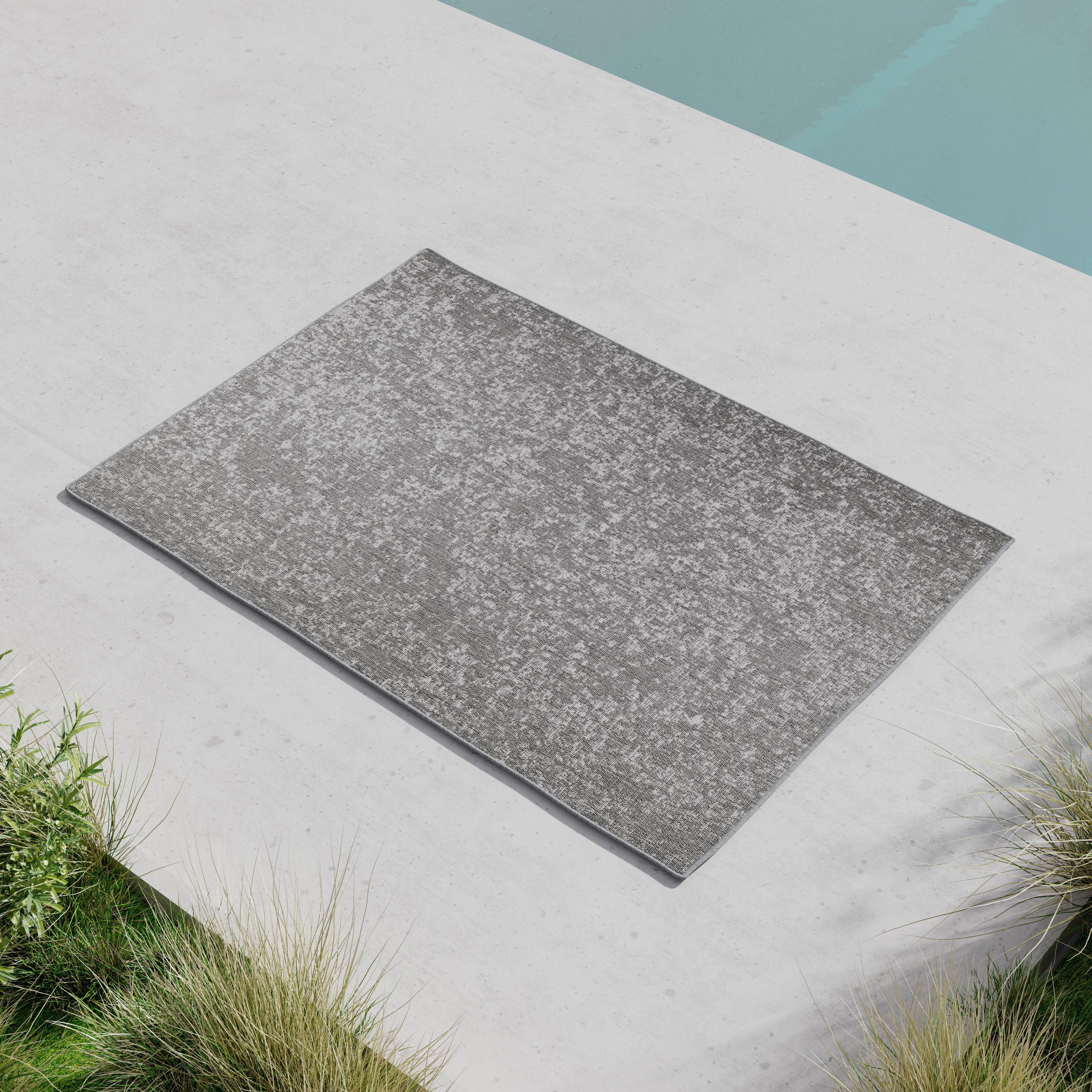 Outdoorteppich Viento Grau/Weiß ca. 160x230 cm - Grau, MODERN, Textil (160/230cm) - Bessagi Garden