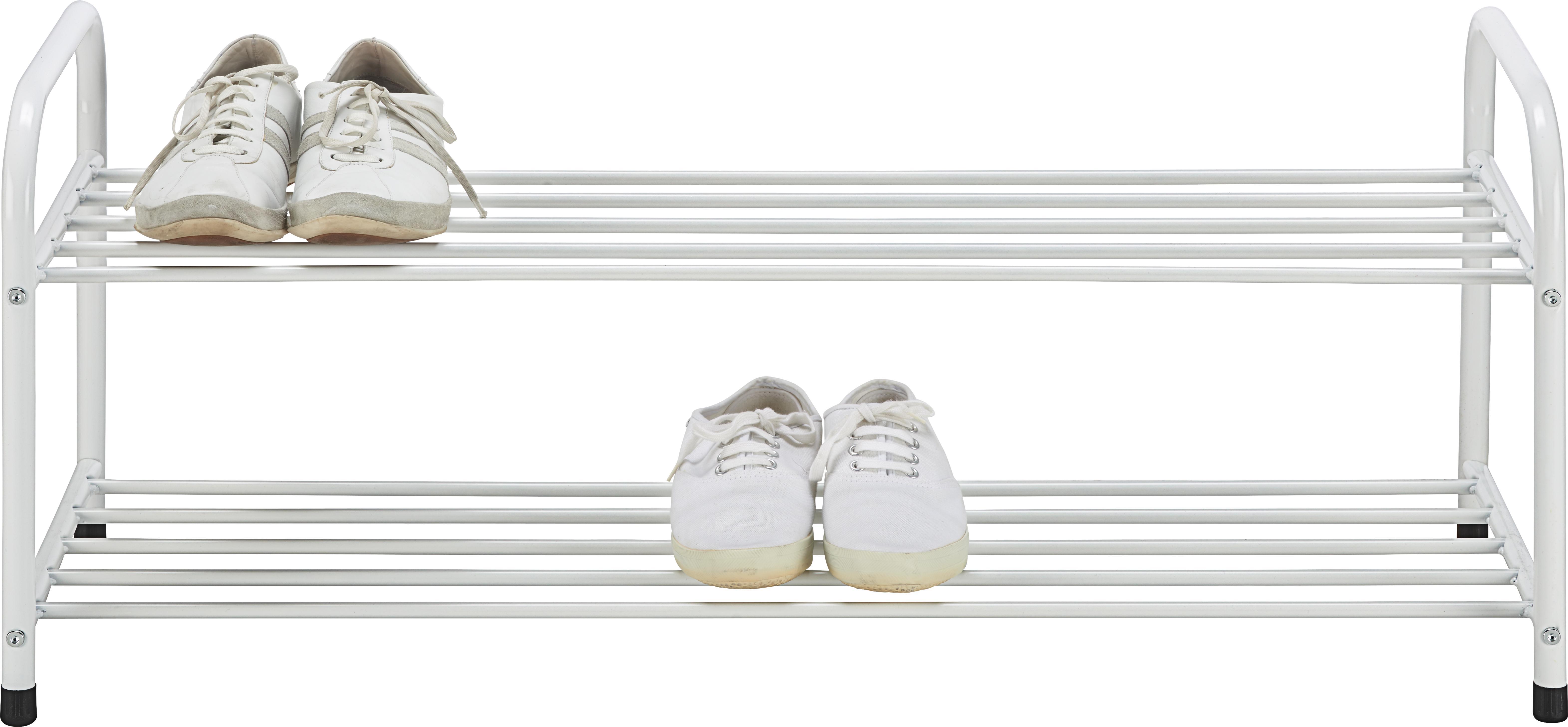 Schuhregal in Weiß matt - Weiß, Metall (93/38/35cm) - Based