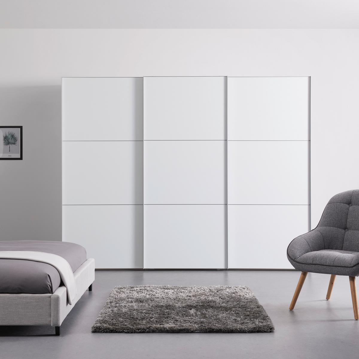 SZAFA PRZESUWNA/PODWIESZ.DRZWI PRIMO - biały/kolor aluminiowy, materiał drewnopochodny/metal (249/222/68cm) - Moderano