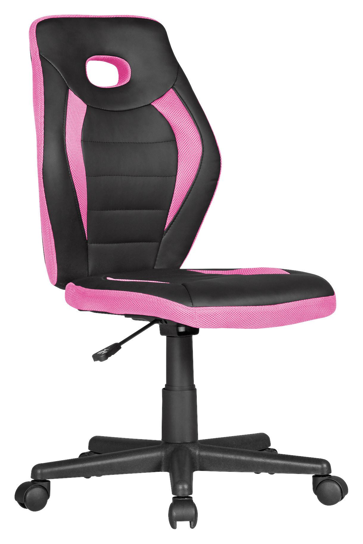 Jugenddrehstuhl Luan ca. 63x91x63 cm Pink,Schwarz - Pink/Schwarz, MODERN, Kunststoff/Textil (63/91/63cm) - MID.YOU