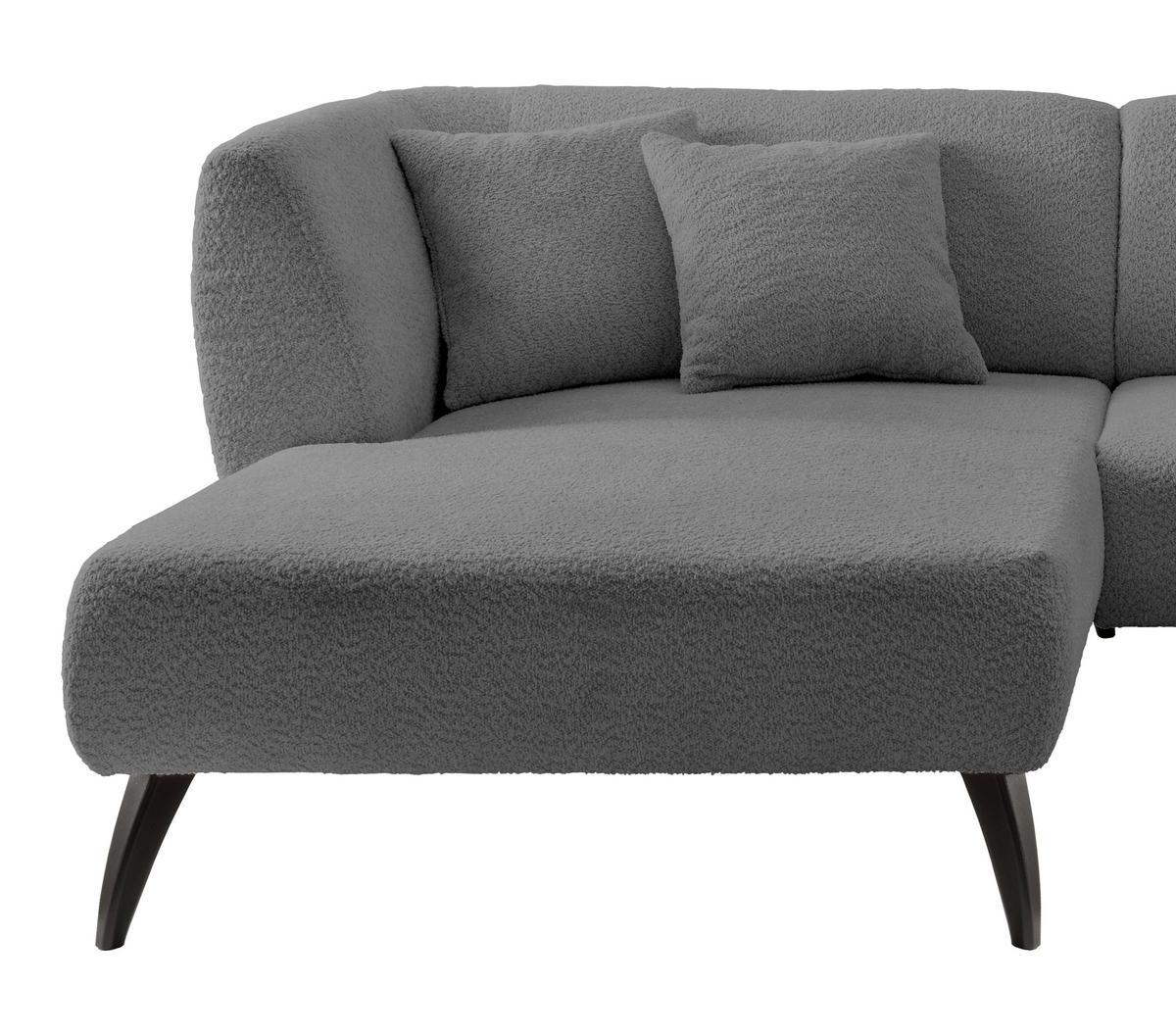 Wohnlandschaft Colori Anthrazit Bouclé - Anthrazit/Schwarz, MODERN, Holz/Textil (160/264cm) - MID.YOU