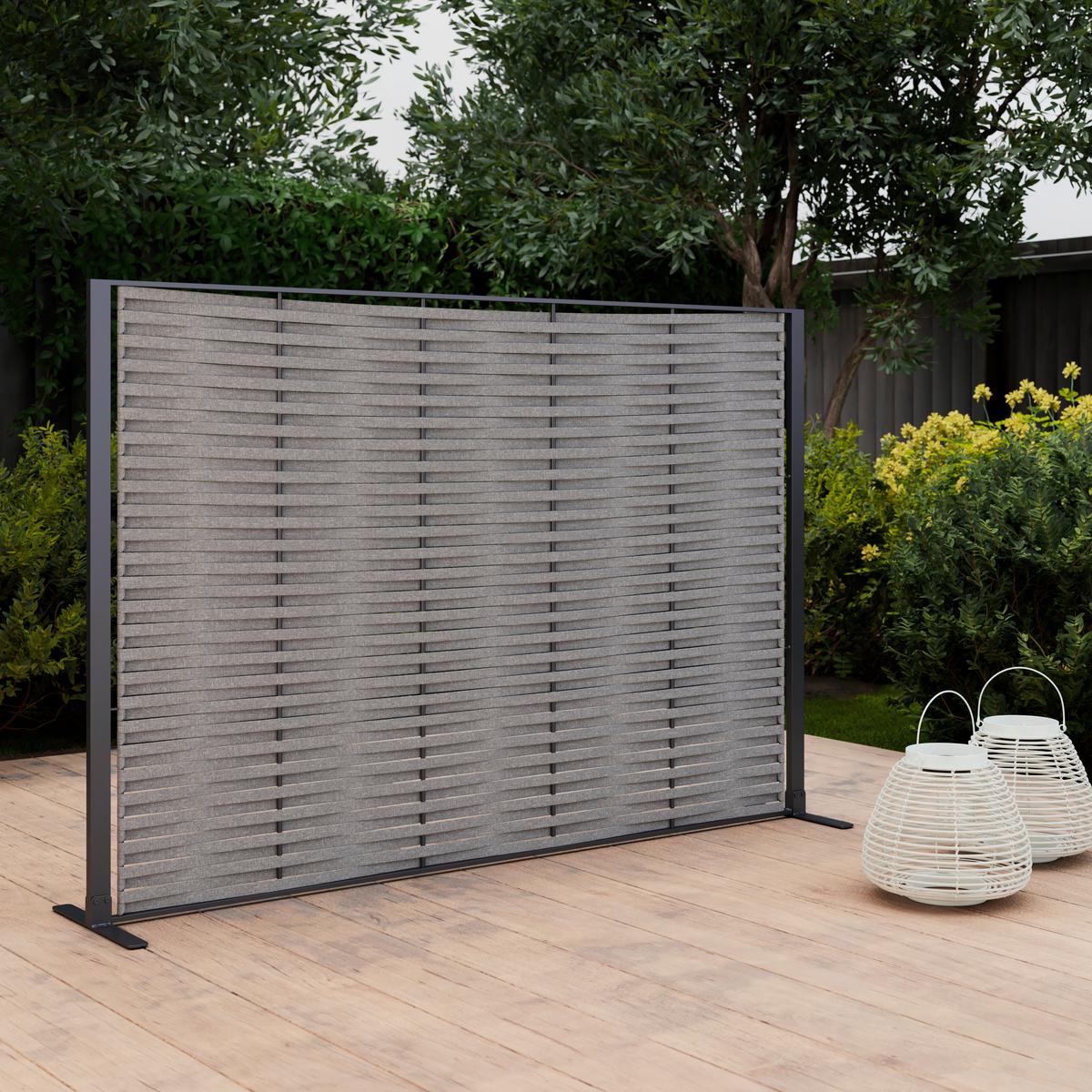 Paravan Java - gri închis, Modern, metal/textil (180/120/36cm) - Bessagi Garden