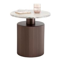 Beistelltisch Solco Naturfarben/Bronzefarben - Naturfarben/Bronzefarben, LIFESTYLE, Holzwerkstoff/Metall (44/46cm) - Premium Living