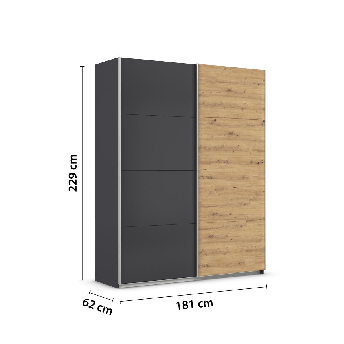 DULAP USI CULISANTE FELDKIRCH - stejar Artisan/antracit, Modern, material pe bază de lemn (181/229/62cm)