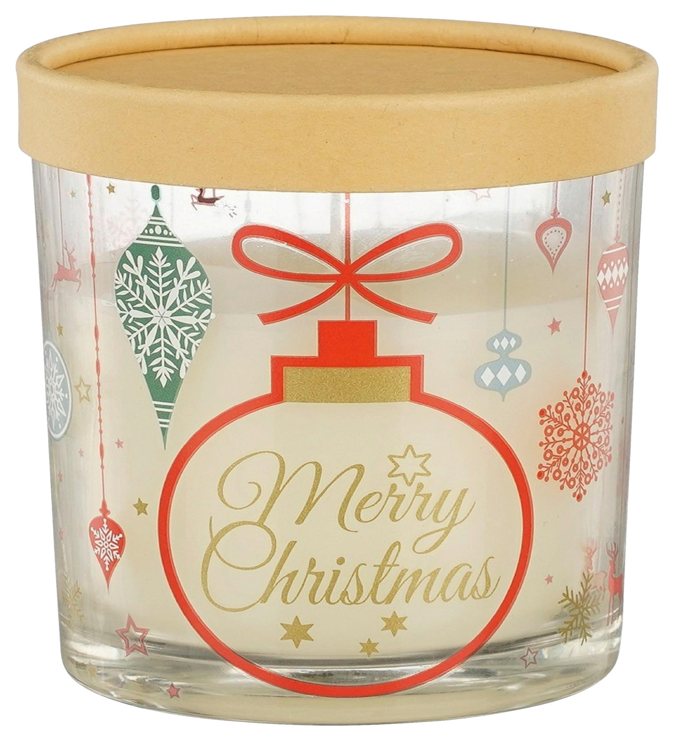 Svijeća Mirisna Christmas - bijela/ružičasta, Konvencionalno, staklo (9,5/11cm) - Modern Living