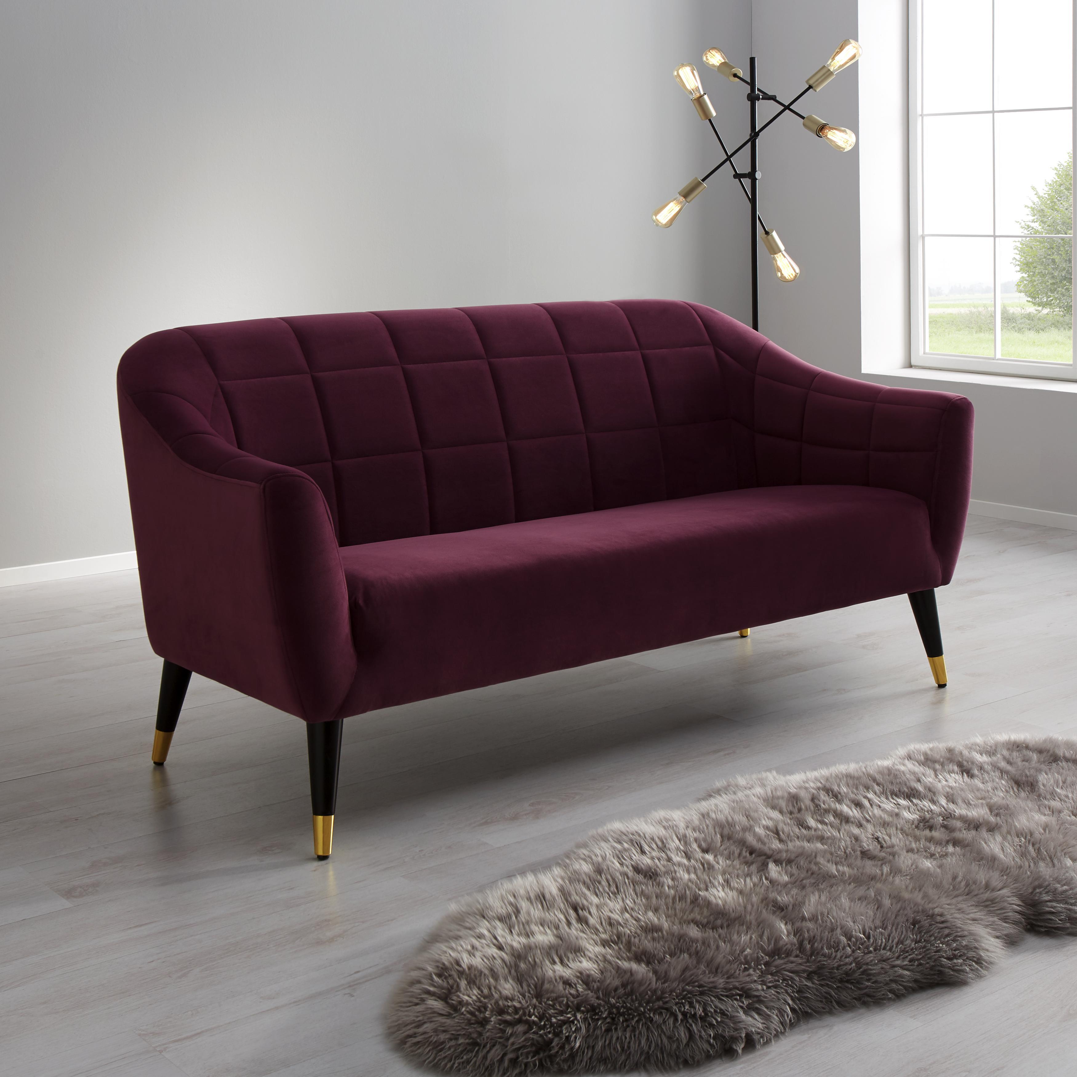 Sofa in Beere 'Florentina' - Beere, MODERN, Holz/Textil (170/84/73cm) - Bessagi Home