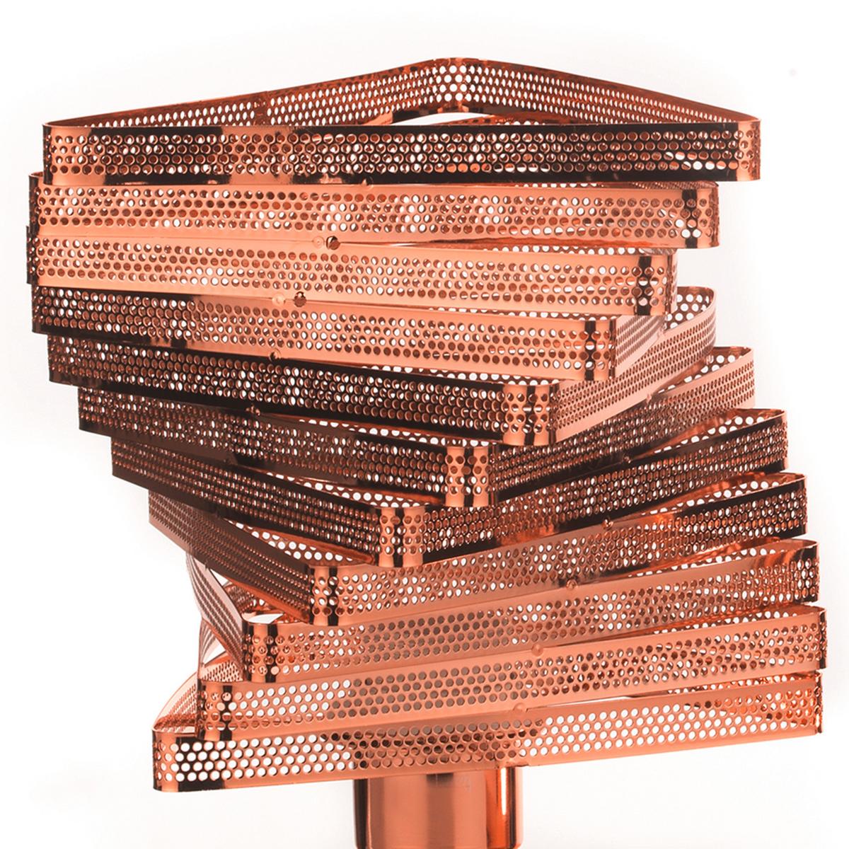 Nachttischleuchte Rame Kupferfarben max. 22 Watt - Kupferfarben, Design, Metall (20/27cm)