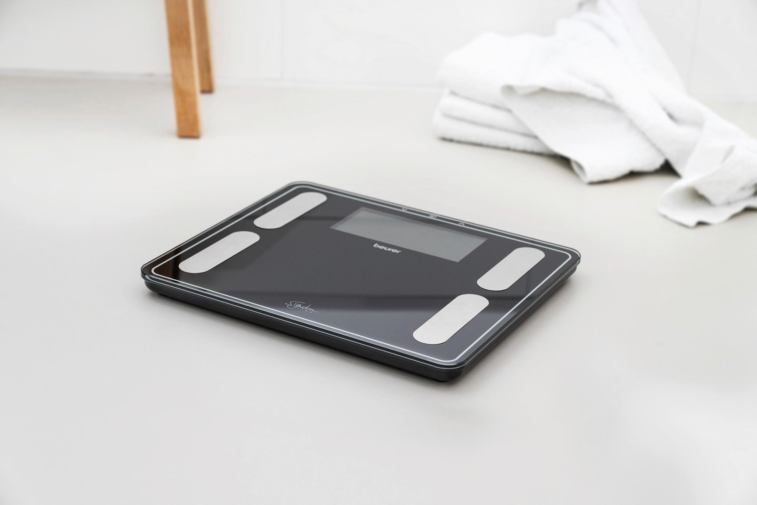 Beurer Personenwaage BF 410 - Schwarz, Design, Glas (35/30/2,8cm) - Beurer