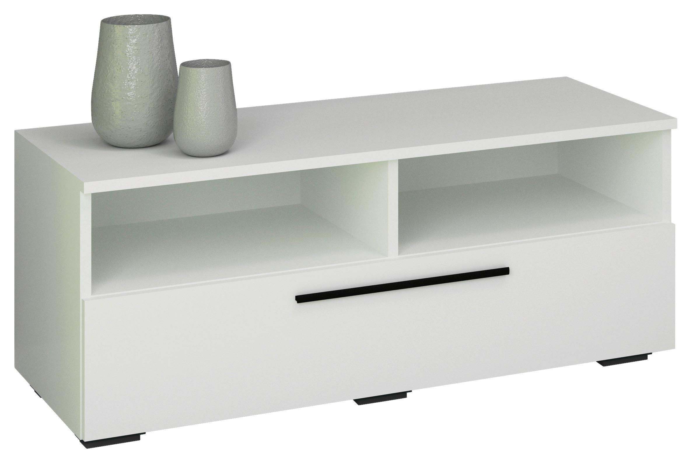 Nizka Omarica Arila, Bela - črna/bela, Moderno, kovina/umetna masa (95/39/40cm) - MID.YOU