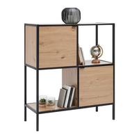 Regal Queens Naturfarben/Schwarz - Schwarz/Naturfarben, Modern, Holzwerkstoff/Metall (90/106/40cm) - Mömax